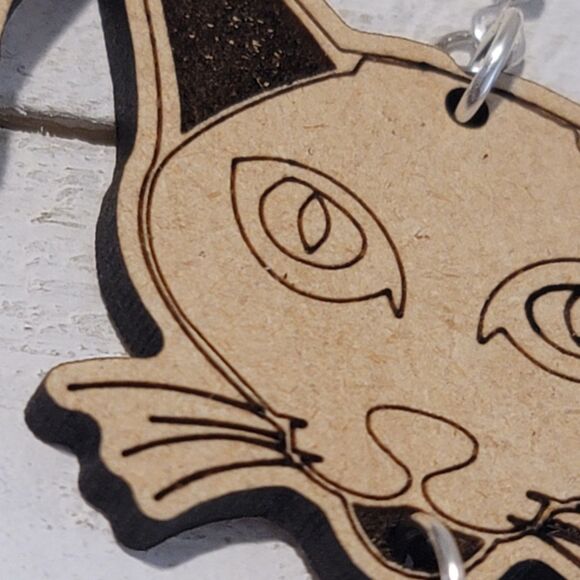 Handmade Cat and Mouse Earrings #3 - Picture 6 of 7